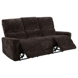 Navarro Dark Brown Chenille Upholstered Reclining Sofa - Ornate Home