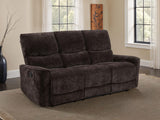 Navarro Dark Brown Chenille Upholstered Reclining Sofa - Ornate Home