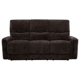 Navarro Dark Brown Chenille Upholstered Reclining Sofa - Ornate Home