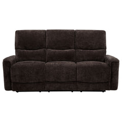 Navarro Dark Brown Chenille Upholstered Reclining Sofa - Ornate Home