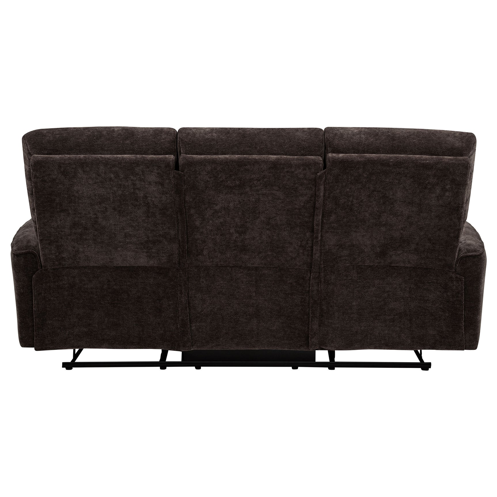 Navarro Dark Brown Chenille Upholstered Reclining Sofa - Ornate Home