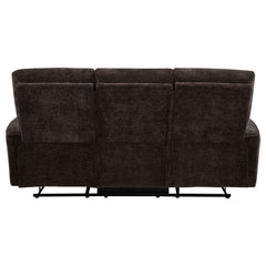 Navarro Dark Brown Chenille Upholstered Reclining Sofa - Ornate Home