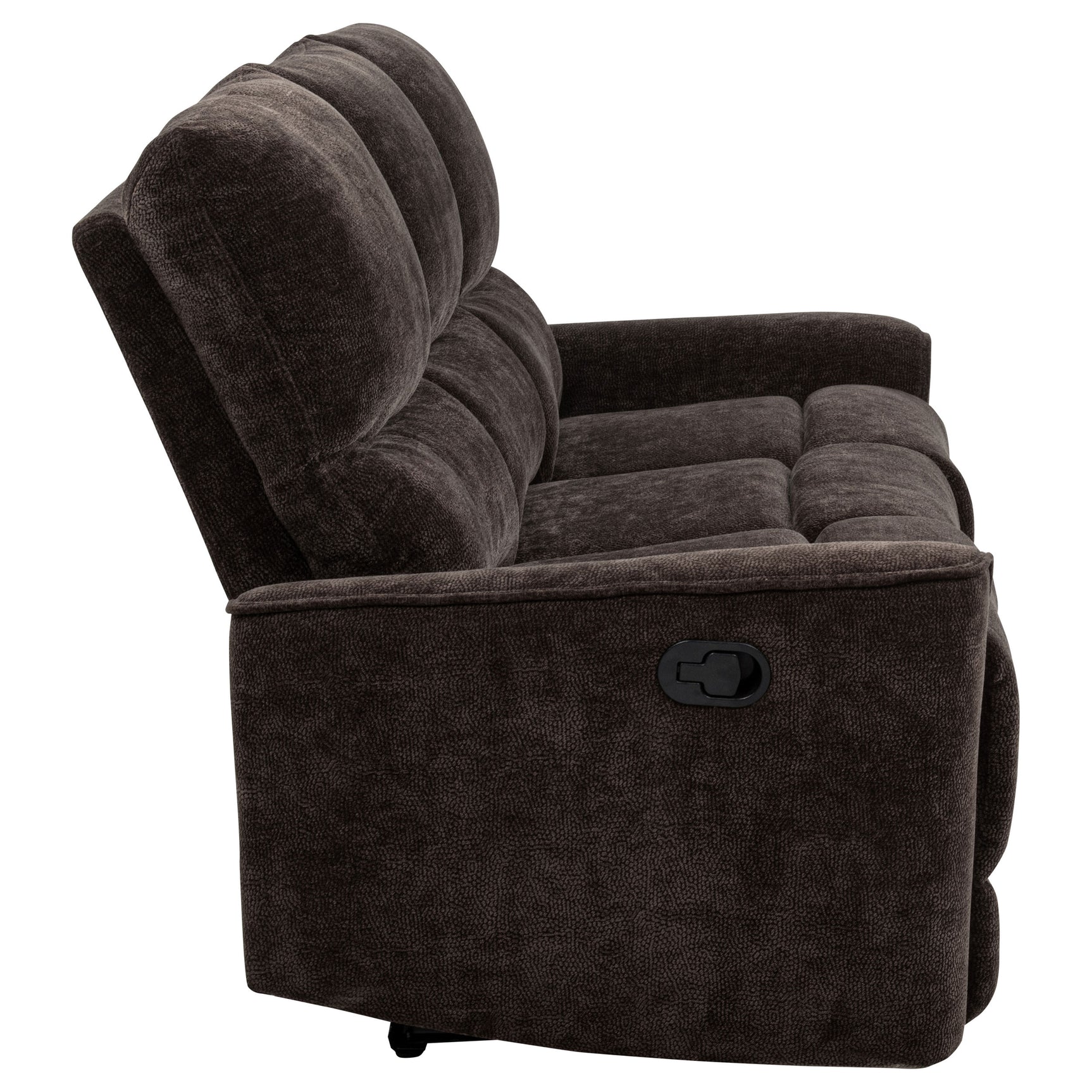 Navarro Dark Brown Chenille Upholstered Reclining Sofa - Ornate Home