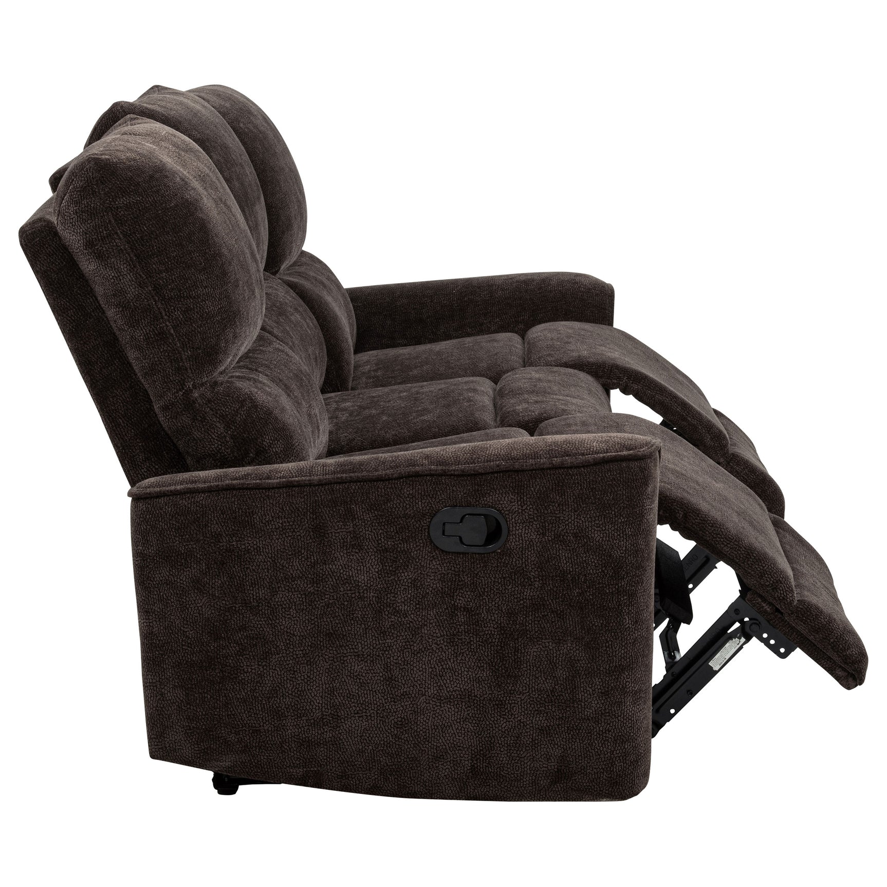 Navarro Dark Brown Chenille Upholstered Reclining Sofa - Ornate Home