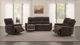 Navarro Dark Brown Chenille Upholstered Reclining Sofa - Ornate Home