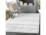 Navassa White/Gray Trellis Plush Rug - Ornate Home