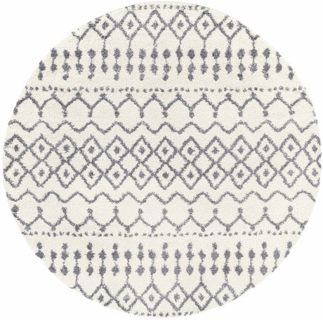 Navassa White/Gray Trellis Plush Rug - Ornate Home