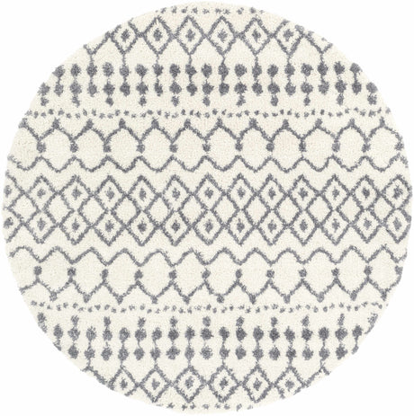 Navassa White/Gray Trellis Plush Rug - Ornate Home