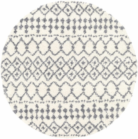 Navassa White/Gray Trellis Plush Rug - Ornate Home