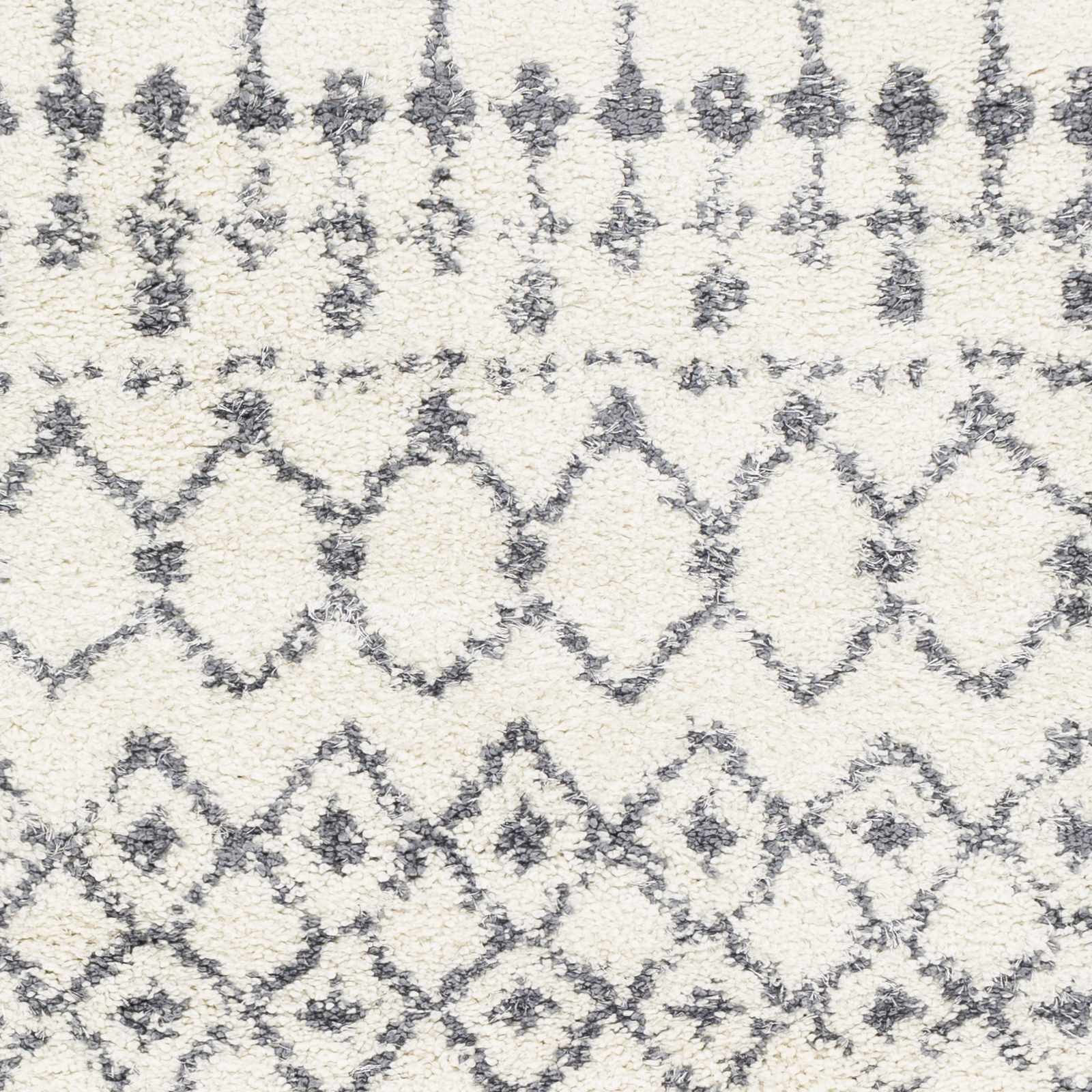 Navassa White/Gray Trellis Plush Rug - Ornate Home