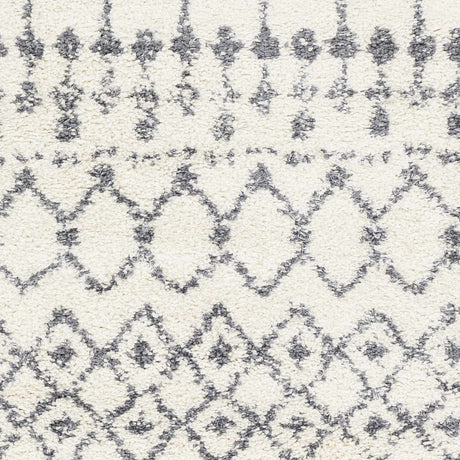 Navassa White/Gray Trellis Plush Rug - Ornate Home