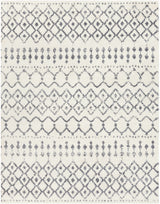 Navassa White/Gray Trellis Plush Rug - Ornate Home