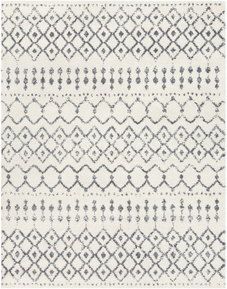 Navassa White/Gray Trellis Plush Rug - Ornate Home