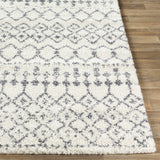 Navassa White/Gray Trellis Plush Rug - Ornate Home