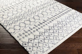 Navassa White/Gray Trellis Plush Rug - Ornate Home