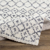 Navassa White/Gray Trellis Plush Rug - Ornate Home