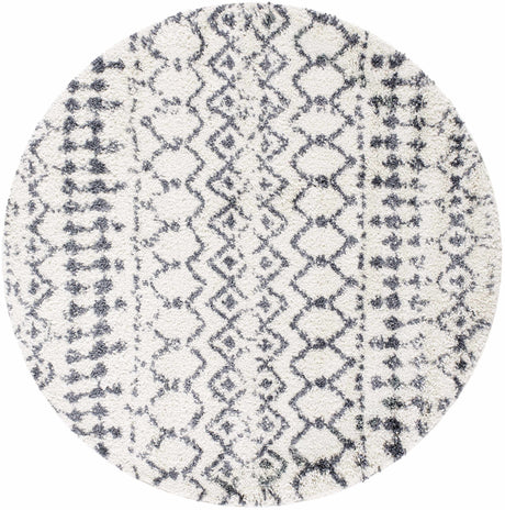 Navassa White/Gray Trellis Plush Rug - Ornate Home