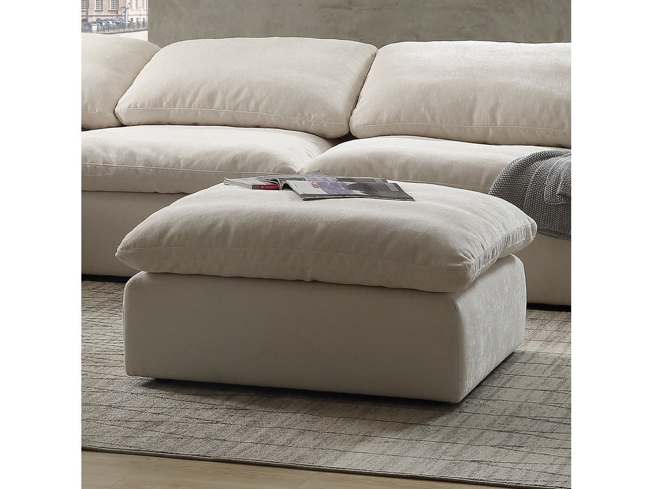 Naveen Ivory Modular - Ottoman - Ornate Home