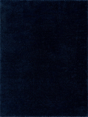 Navero Dark Blue Subtle Wavy Abstract Modern Minimalist Polyester Machine Woven Area Rug - Clearance - Ornate Home