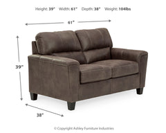 Navi Smoke Loveseat - Ornate Home