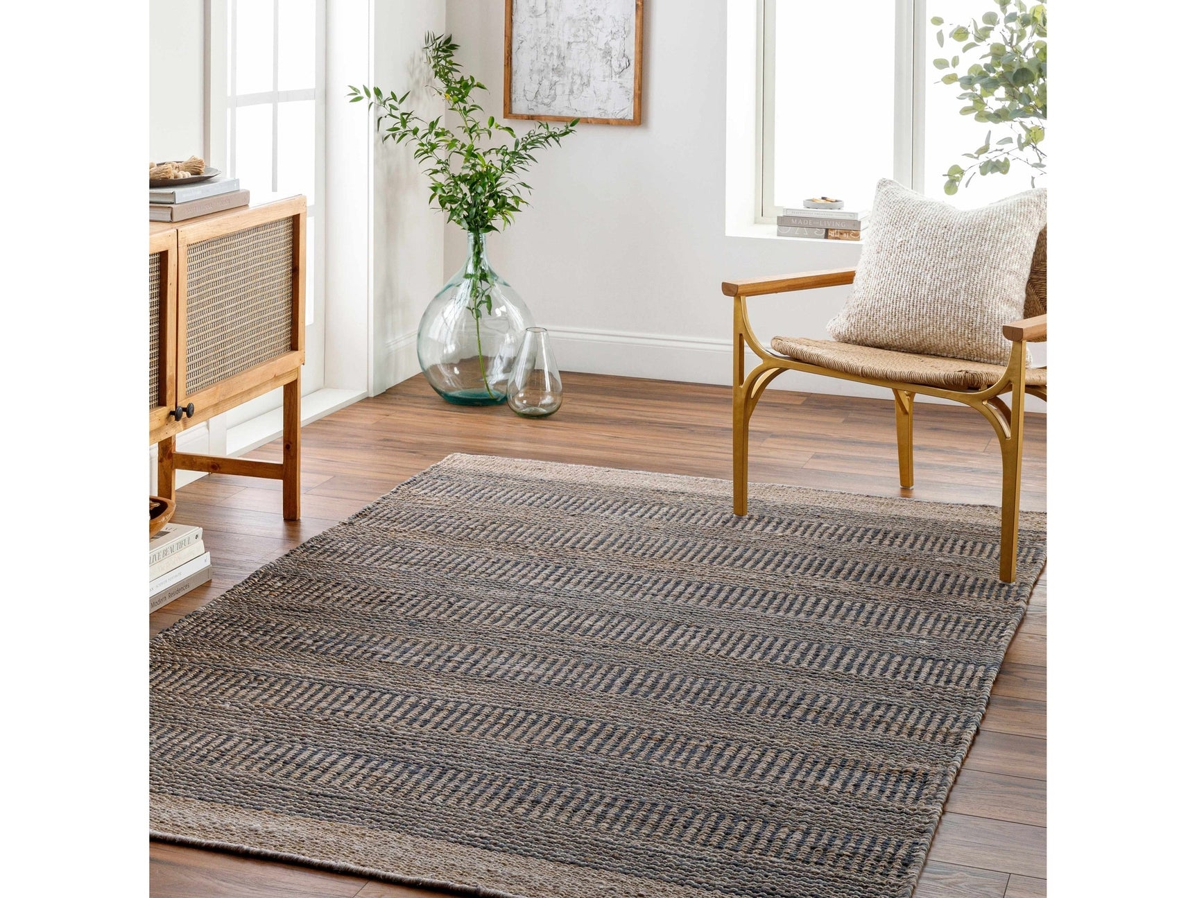 Navy Elle Jute Rug - Ornate Home