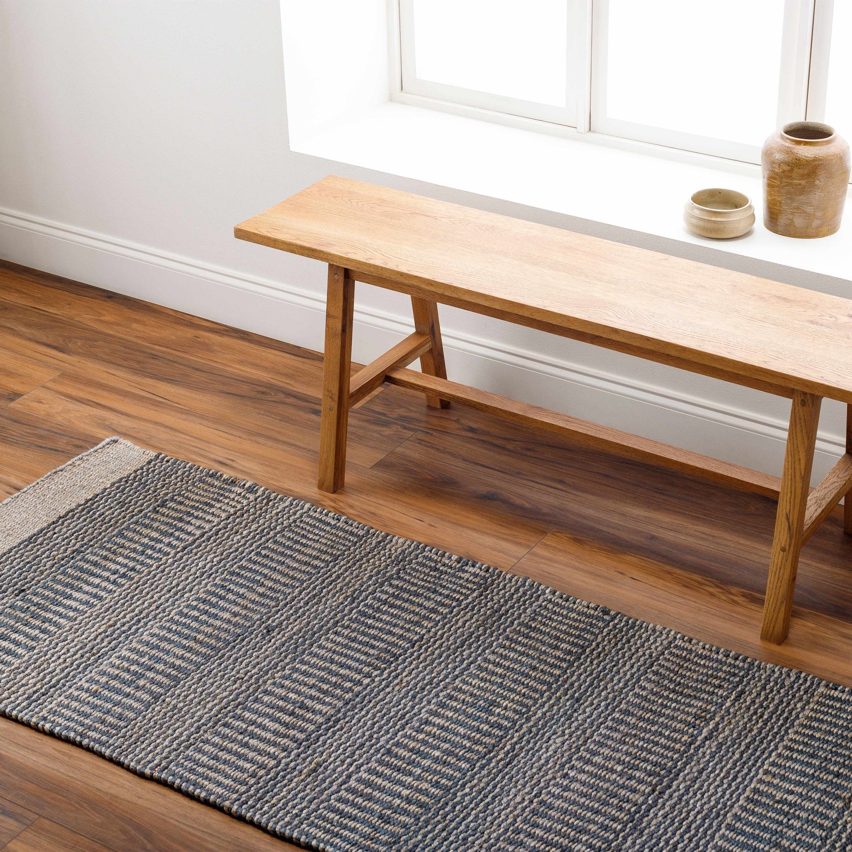 Navy Elle Jute Rug - Ornate Home