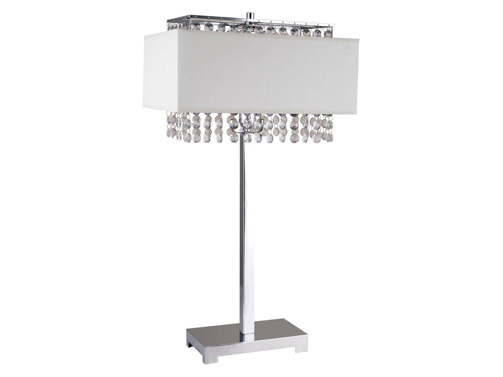Naya Chrome/White Table Lamp - Ornate Home