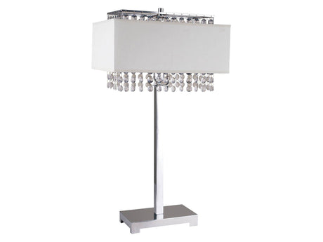 Naya Chrome/White Table Lamp - Ornate Home