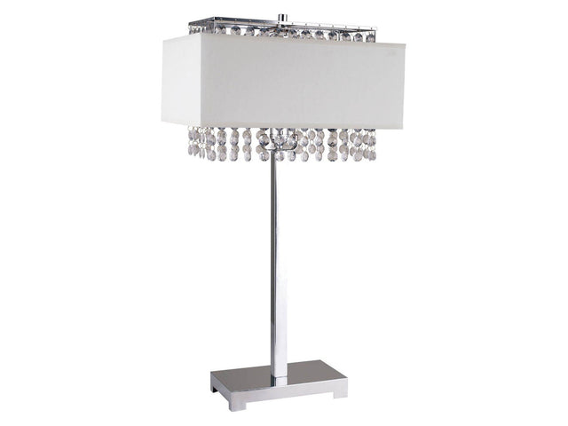 Naya Chrome/White Table Lamp - Ornate Home