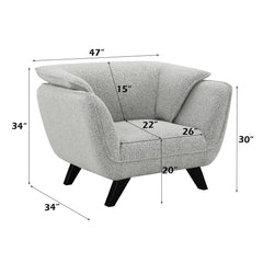 Nayeli Light Gray Boucle Chair - Ornate Home
