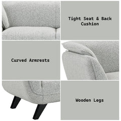 Nayeli Light Gray Boucle Sofa - Ornate Home