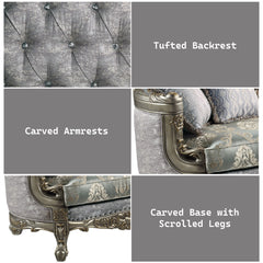 Nayla Antique Bronze Sofa W/5 Pillows - Ornate Home