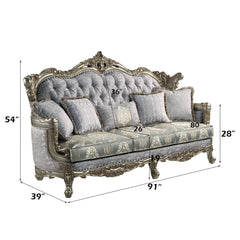 Nayla Antique Bronze Sofa W/5 Pillows - Ornate Home
