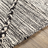 Neal Black/Cream Trellis Cotton Rug with Tassels - Clearance - Ornate Home