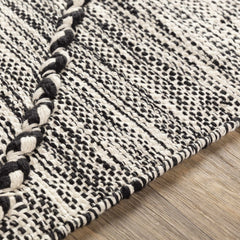 Neal Black/Cream Trellis Cotton Rug with Tassels - Clearance - Ornate Home