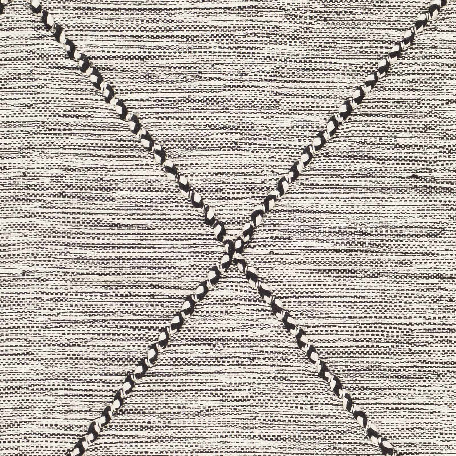 Neal Black/Cream Trellis Cotton Rug with Tassels - Clearance - Ornate Home