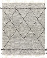 Neal Black/Cream Trellis Cotton Rug with Tassels - Clearance - Ornate Home