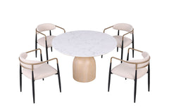 Neasden Natural/Black/White Dining Table - Ornate Home
