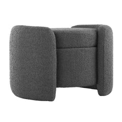 Nebula Charcoal Boucle Upholstered Ottoman - Ornate Home