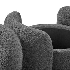 Nebula Charcoal Boucle Upholstered Ottoman - Ornate Home