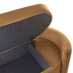 Nebula Cognac Upholstered Performance Velvet Bench - Ornate Home