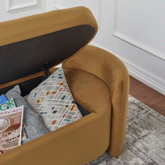 Nebula Cognac Upholstered Performance Velvet Bench - Ornate Home