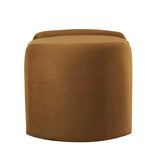 Nebula Cognac Upholstered Performance Velvet Ottoman - Ornate Home