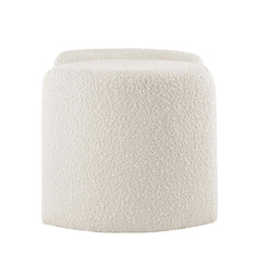 Nebula Ivory Boucle Upholstered Ottoman - Ornate Home