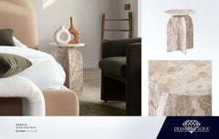 Nebula Panther Beige Marble End Table - Ornate Home