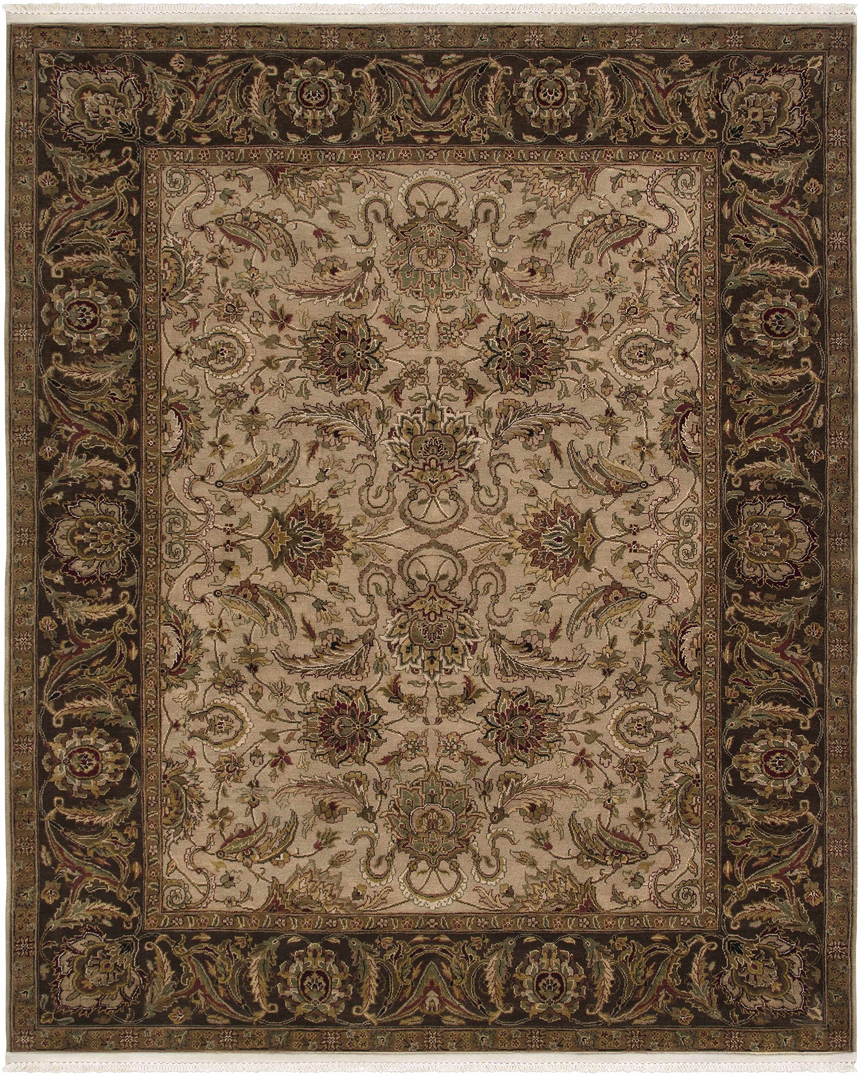 Necia Beige Damask Area Rug - Clearance - Ornate Home