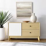 Nectar Natural/White 43" Wood Grain Accent Cabinet - Ornate Home