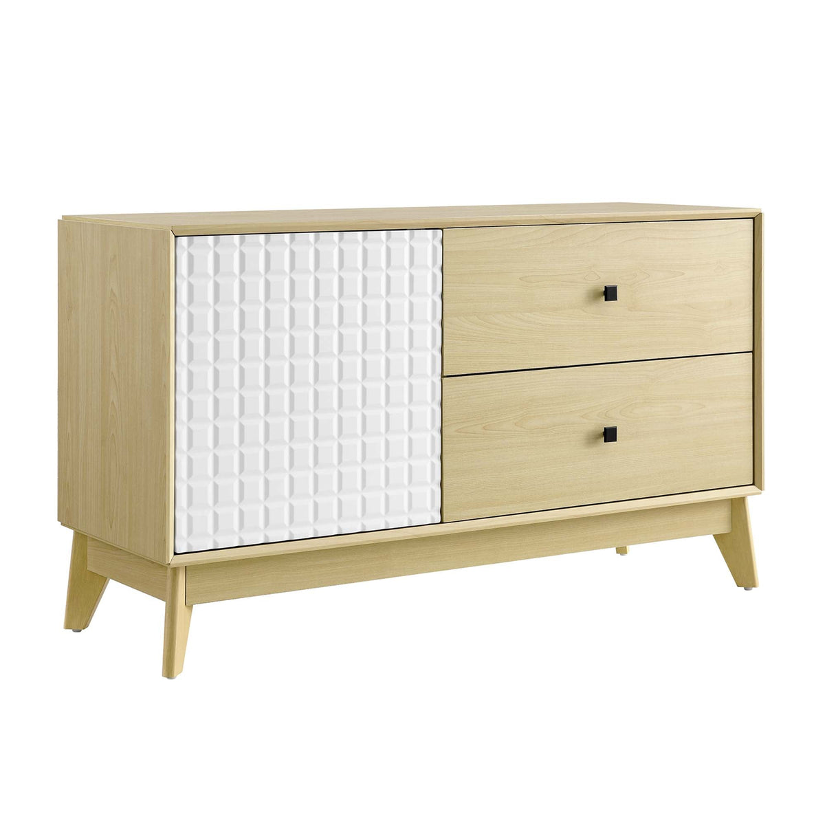 Nectar Natural/White 43" Wood Grain Accent Cabinet - Ornate Home