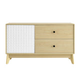 Nectar Natural/White 43" Wood Grain Accent Cabinet - Ornate Home