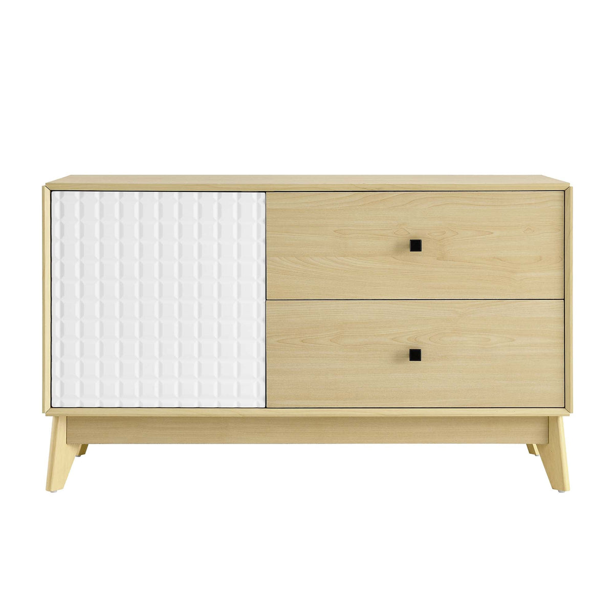 Nectar Natural/White 43" Wood Grain Accent Cabinet - Ornate Home